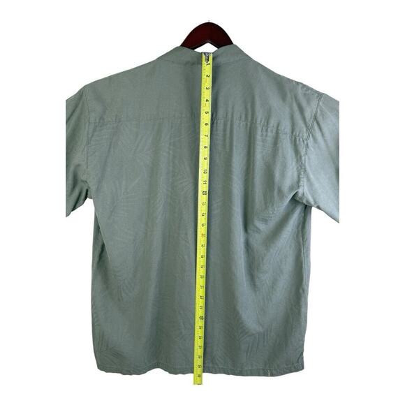 Tommy Bahama Men’s Green Palm Tree Textured Silk Button Up Short Sleeve Shirt L - Picture 7 of 10